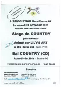 Mouv'Danse 87 Stage de country - Bal country